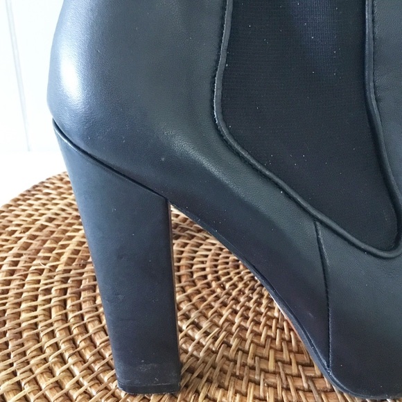 Zara Heeled Black Booties Leather Women’s Size 40 9 - Picture 4 of 5